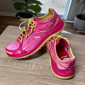 The North Face Ultra TR II Women's Trail Running Shoes Glo Pink, Chiffon Yellow
